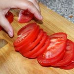 Bottarga con pomodori