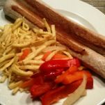 Bratwurst con spatzle