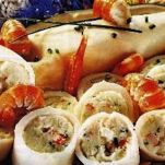 Calamari farciti con ricotta e scampi