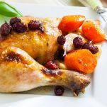 Cappone arrosto in salsa di mirtilli