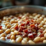 Fagioli e pancetta in pentola