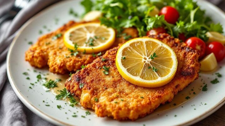 Cotoletta alla milanese dorata con limone