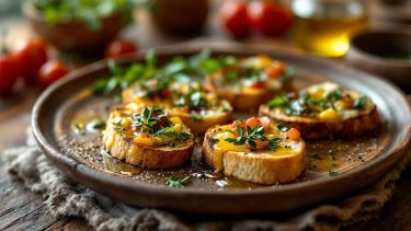 Fette di pane tostato con olio e aglio