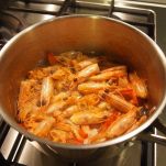 Gamberoni e melanzane indiani