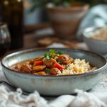 mafè impiattato con il riso