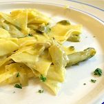 Maltagliati con asparagi