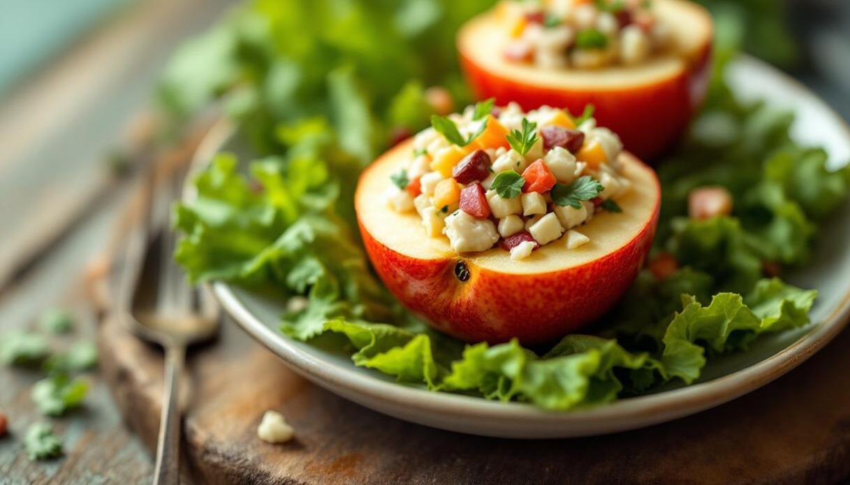Mele rosse con insalata