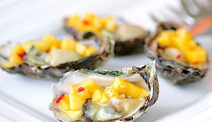 Ostriche con salsa di mango