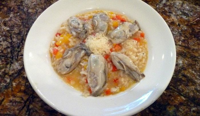 Risotto alle ostriche e champagne