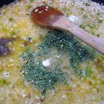Risotto con ostriche scampi e verdure