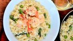Risotto ostriche, scampi e verdure