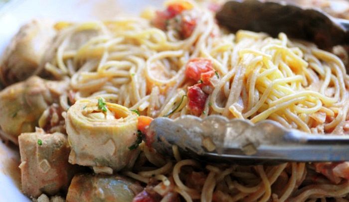 Spaghetti seppie e carciofi