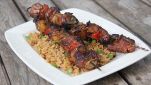 Spiedini di carne e riso