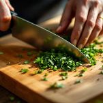 La pulizia di menta e prezzemolo