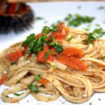 Fettuccine al granchio e ricci di mare