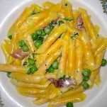 Garganelli con moscardini e piselli