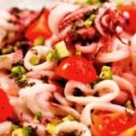 Insalata di totani con olio alle erbe