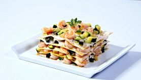 Lasagne di zucchine e frutti di mare