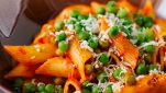 Penne pomodori e piselli