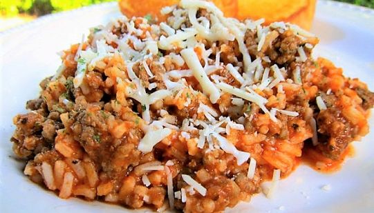 Riso con ragù di agnello