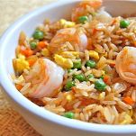 Riso piselli e gamberetti