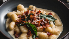 Gnocchi di patate con pancetta e basilico