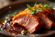 Anatra alla pechinese servita su piatto caldo.