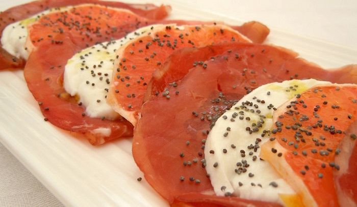 Bresaola con pompelmo rosa