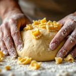 L'aggiunta dei ciccioli all'impasto