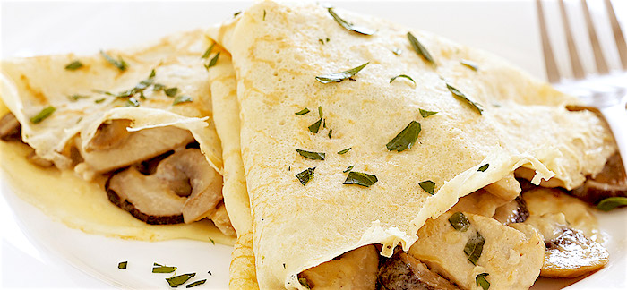 Crespelle ripiene di funghi