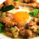 Fagioli borlotti e uova