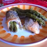 Involtino di branzino con asparagi