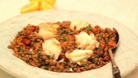 Merluzzo con lenticchie rosse piccanti