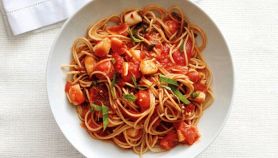 Pasta capesante e pomodorini