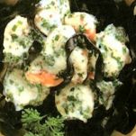 Pasta con capesante al verde