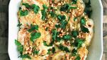 Pesce in forno con salsa tahin
