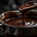 salsa al cioccolato per decorare semifreddo alle mandorle