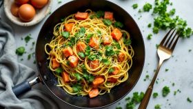 Tagliolini al salmone soffritti