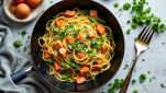 Tagliolini al salmone soffritti
