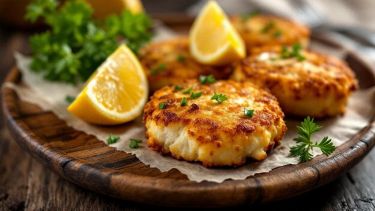 Frittelle di merluzzo dorate con limone