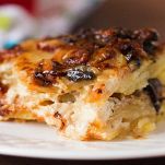 Funghi con patate e melanzane