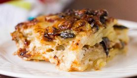 Funghi con patate lesse e melanzane