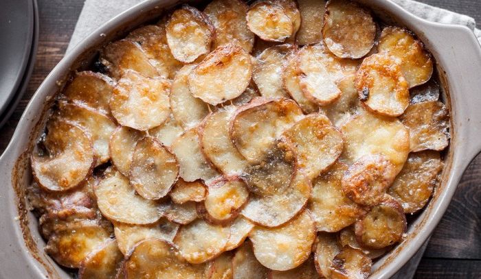 Funghi con patate in teglia