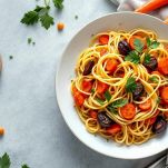 Pasta con carote pronta