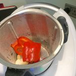 Pasta con peperoni e bacon col Bimby