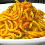 Pasta con peperoni e bacon col Bimby