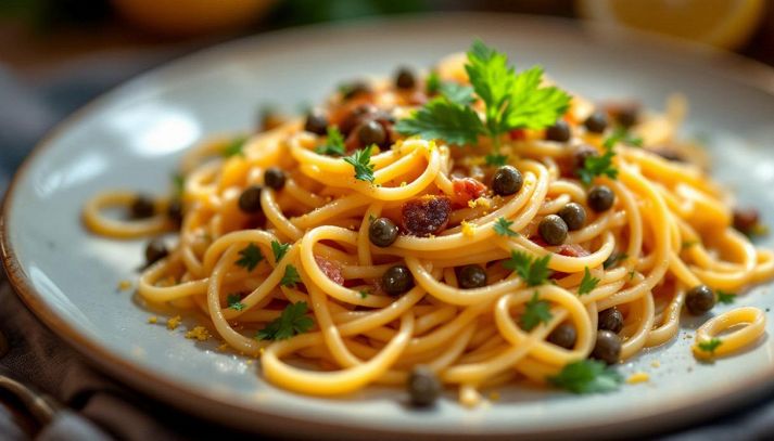 Spaghetti alici e capperi