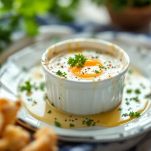 uova in cocotte nel piatto