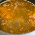 Zuppa di verdure e cicale di mare