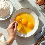 uova e farina per preparare la parmigiana di carciofi